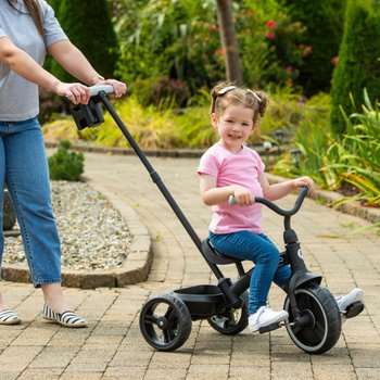 QPlay Elite Pro 2-in-1 Trike with Push Bar Black