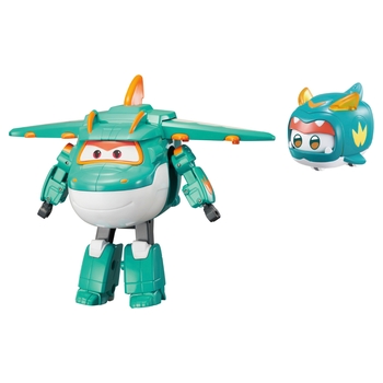 Super Wings Transforming Vliegtuig Tino met Pet