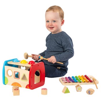 Squirrel Play Wooden Hammer Ball and Xylophone Set