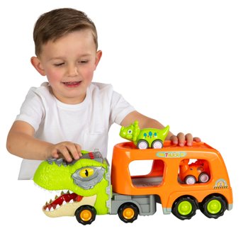 Big Steps Dinosaur Hauler Truck with 2 Cars