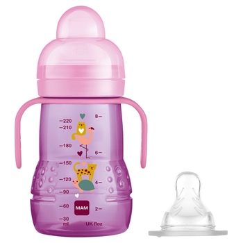 MAM 2-in-1 Trainer Sippy Cup 4 Months+ 220ml Pink