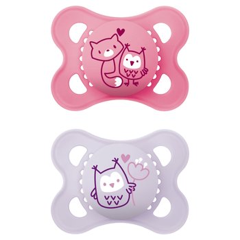 MAM 0-6 Months+ Original Dummies 2 Pack Pink