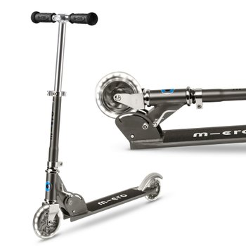 Micro Sprite Light Folding Scooter with LED Wheels Grey