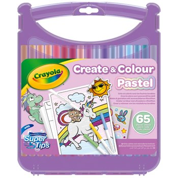 Crayola Markers Super Tips Washable Pastel Create & Colour Case with Stickers