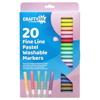 Crafty Co. Washable Markers Fine Tip Pastel Set 20 Piece