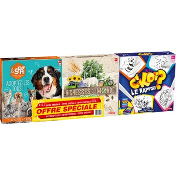 Lot 3 Jeux de Société : SPA + Richesses du Monde + C'Koi le Rapport