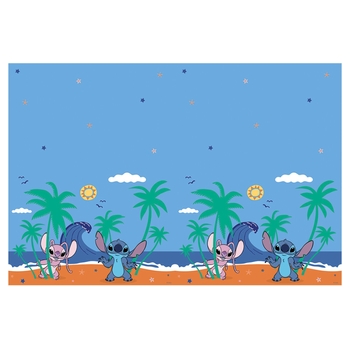 Disney Stitch & Angel Plastic Tafelkleed 120 x 180 cm blauw