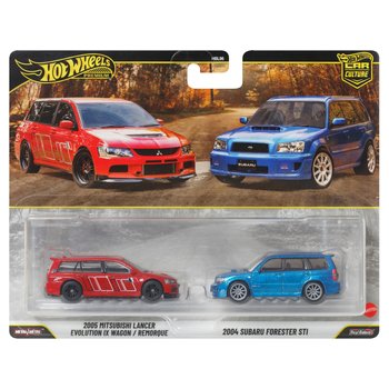 Hot Wheels Premium Car Culture Autos 2005 Mitsubishi Lancer und 2004 Subaru Forester STI 2er Set