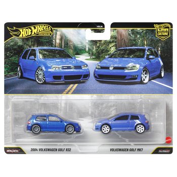 Hot Wheels Premium Car Culture 2 Pack 1:64 2004 Volkswagen Golf R32 & Volkswagen Golf MK7