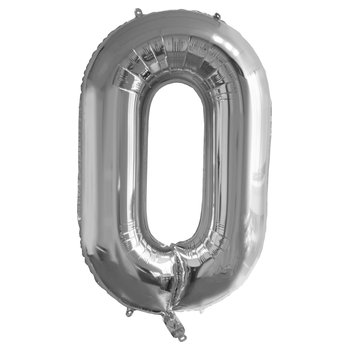 Folienballon Zahl 0 silber Gr. 82 cm