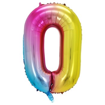 Folienballon Regenbogen Zahl 0 Gr. 101 cm