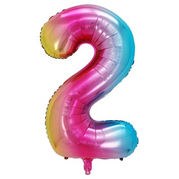 Folienballon Regenbogen Zahl 2 Gr. 101 cm