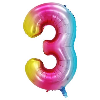 Folienballon Regenbogen Zahl 3 Gr. 101 cm