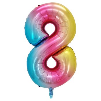Folienballon Regenbogen Zahl 8 Gr. 101 cm