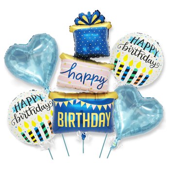 Folieballonnen Happy Birthday 5-Pack