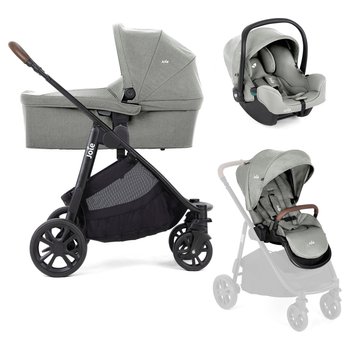 Joie Versatrax E Trio Kinderwagen 3-in-1 Pebble grau