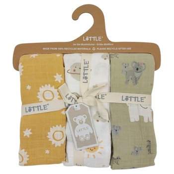 Little Musselin-Tücher 3er-Set Allover-Print