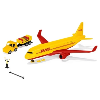 SIKU World 1702 DHL Frachtflugzeug mit Zubehör