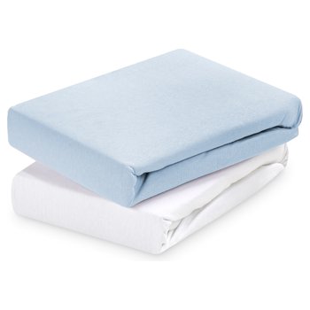 Julius Zöllner Spannbettlaken 2er-Set 70 x 140 cm hellblau/weiß