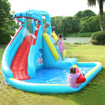 Happy Hop Dinosaur Water Park Bouncy Castle with Slide