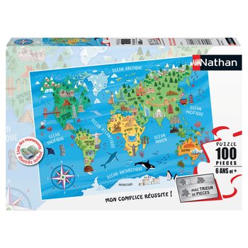 Puzzle Carte du Monde des Monuments 100 Pièces