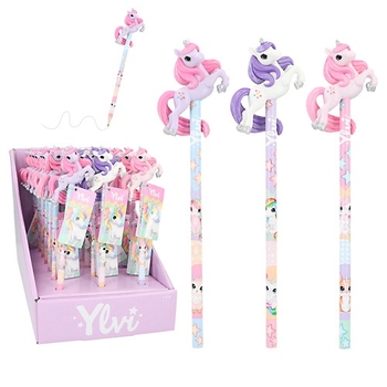 Ylvi - Crayon à Papier avec Embout Licorne - Modèle Aléatoire