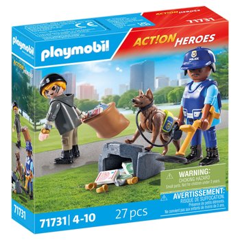 Playmobil - Action Heroes 71731 Policier Chien de Recherche, Voleur et Accessoires