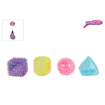 Glamour Squeeze Shapes Quetschbälle 3er Set 4 cm sortiert