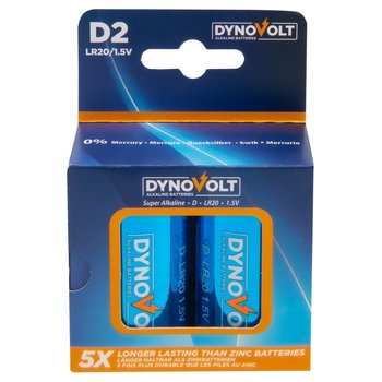 DynoVolt Alkaline D Batteries 2 Pack