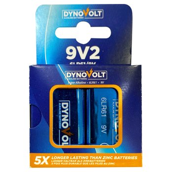DynoVolt Alkaline Batterien 6LR61 9V 2 Stück