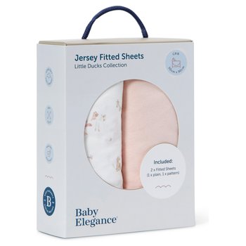 Baby Elegance Crib 2 Piece Fitted Sheets Set Little Ducks 95 x 50cm