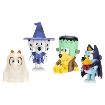 Bluey - Coffret 4 Figurines avec Déguisement Halloween