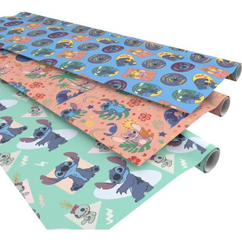 Disney Stitch - Papier Cadeau 200 x 70 cm - Modèle Aléatoire