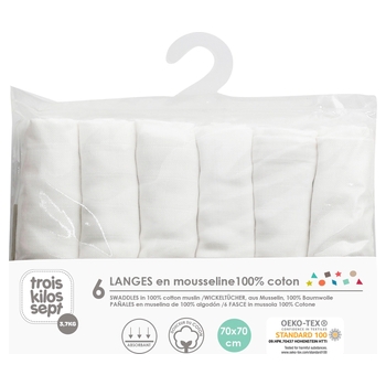 Trois Kilos Sept - Lot de 6 Langes