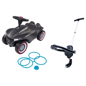 BIG Bobby Car Neo Rutschauto anthrazit und BIG Premium Schubstange