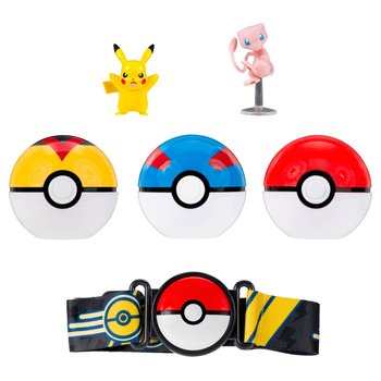 Pokémon Clip N' Go Poké Ball Belt Set with Mew and Pikachu Battle Figures