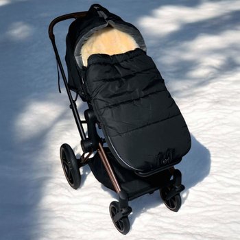 Kaiser Fußsack für Kinderwagen mit Lammfell Sheep schwarz
