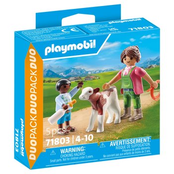 Playmobil - Duo 71803 Fermière et Enfant avec Veau
