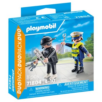 PLAYMOBIL Duo 71804 Politieagent en Boef met Handboeien en Accessoires