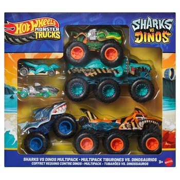 Hot Wheels Monster Trucks Sharks vs. Dinos 1:64 Die-Cast Cars Multipack