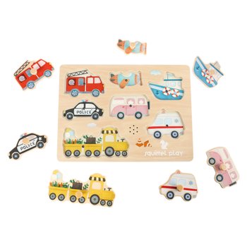 Squirrel Play Wooden Vehicles Sound Puzzle