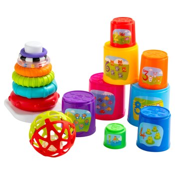Big Steps Baby's First Stacker and Rattle Learning Playset