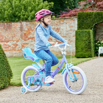 16 Zoll Kinderfahrrad Disney Stitch mit Stützrädern lila/hellblau