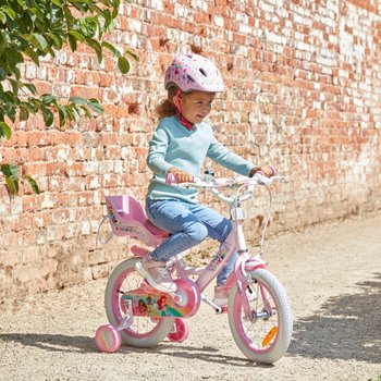 14 Zoll Kinderfahrrad Disney Prinzessin mit Stützrädern pink