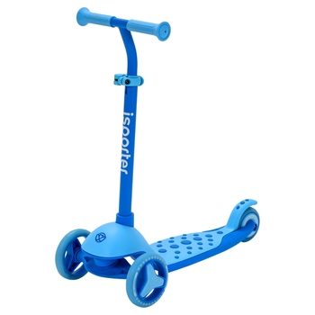 iSporter Mini Folding 3 Wheel Scooter with LED Wheels Blue