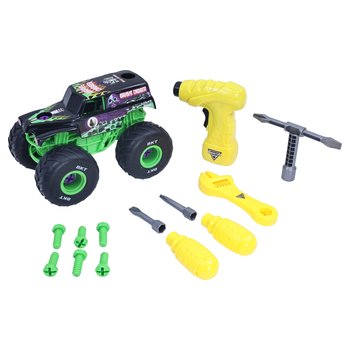 Monster Jam - Mechanix Camion à Détruire et à Reconstruire Grave Digger 1/18