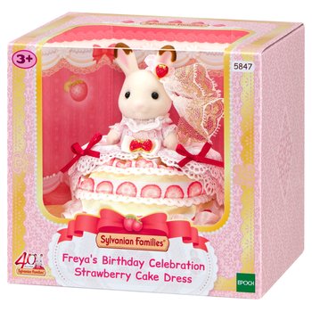 Sylvanian Families Freya's 40th Birthday Celebration Strawberry Cake Dress