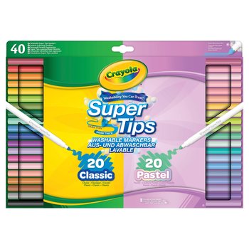 Crayola Markers Super Tips Pastel & Classic Colours 40 Pack