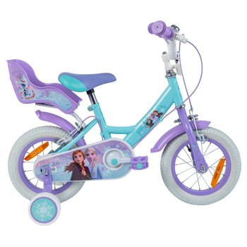 12 Inch Fiets Disney Frozen Kinderfiets met Zijwieltjes blauw/paars