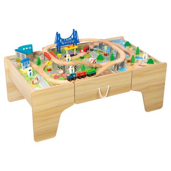 Squirrel Play Wooden Train Set Table 80 Pieces